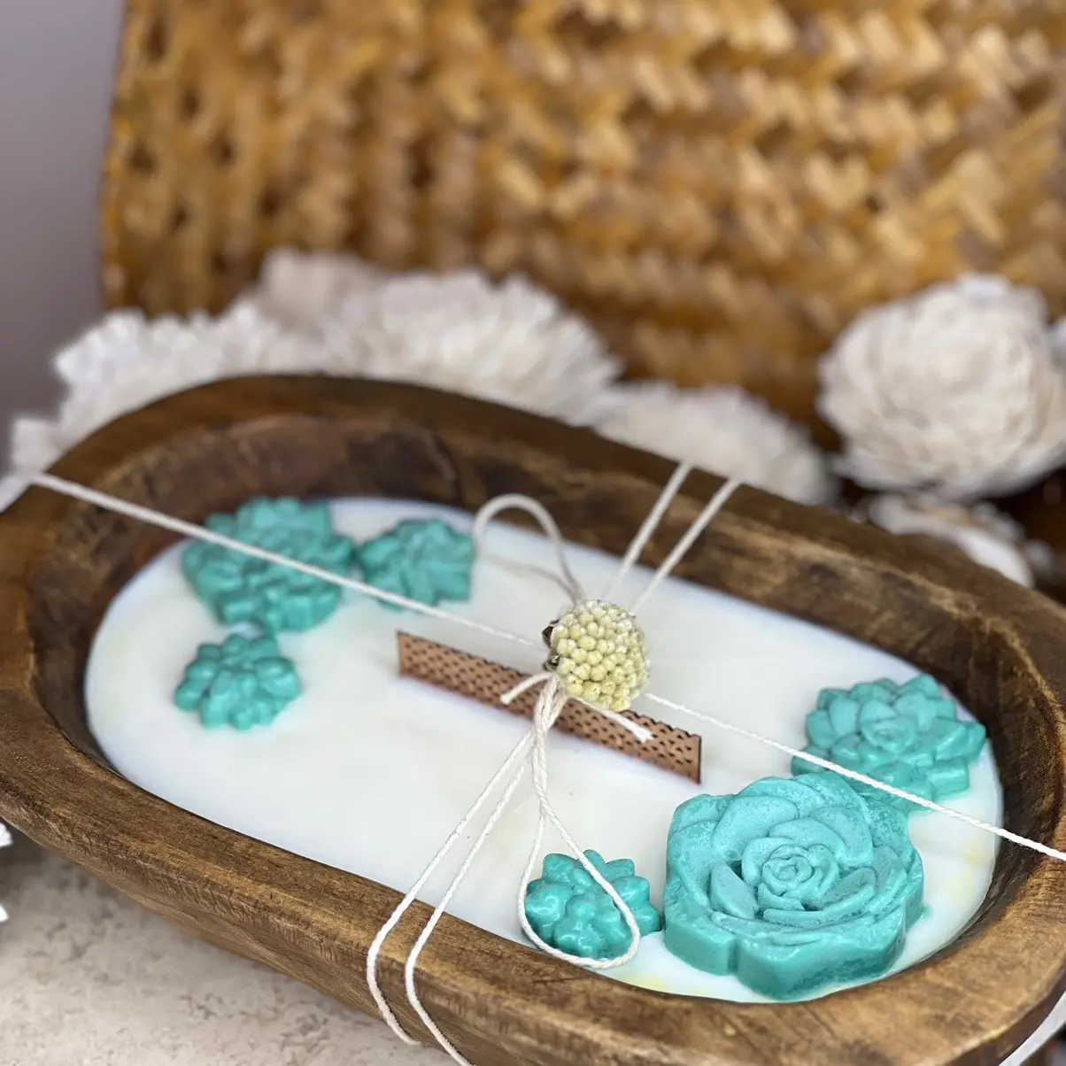 Wood dough bowl