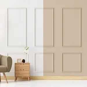 3 Sets Peel and Stick Wall Molding Kit, Premade Wainscoting Panels for Interior Wall Moulding Decor, Ready to Assemble Wainscoting Accent Panel (54 x 24In, 24 x 24In)