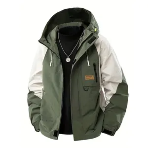 Plus Size Windbreaker Jacket - Casual, Loose Fit, Zip-Up Hooded Workwear with Pockets, Fall & Spring Outerwear | Hooded Jacket | Zippered Jacket