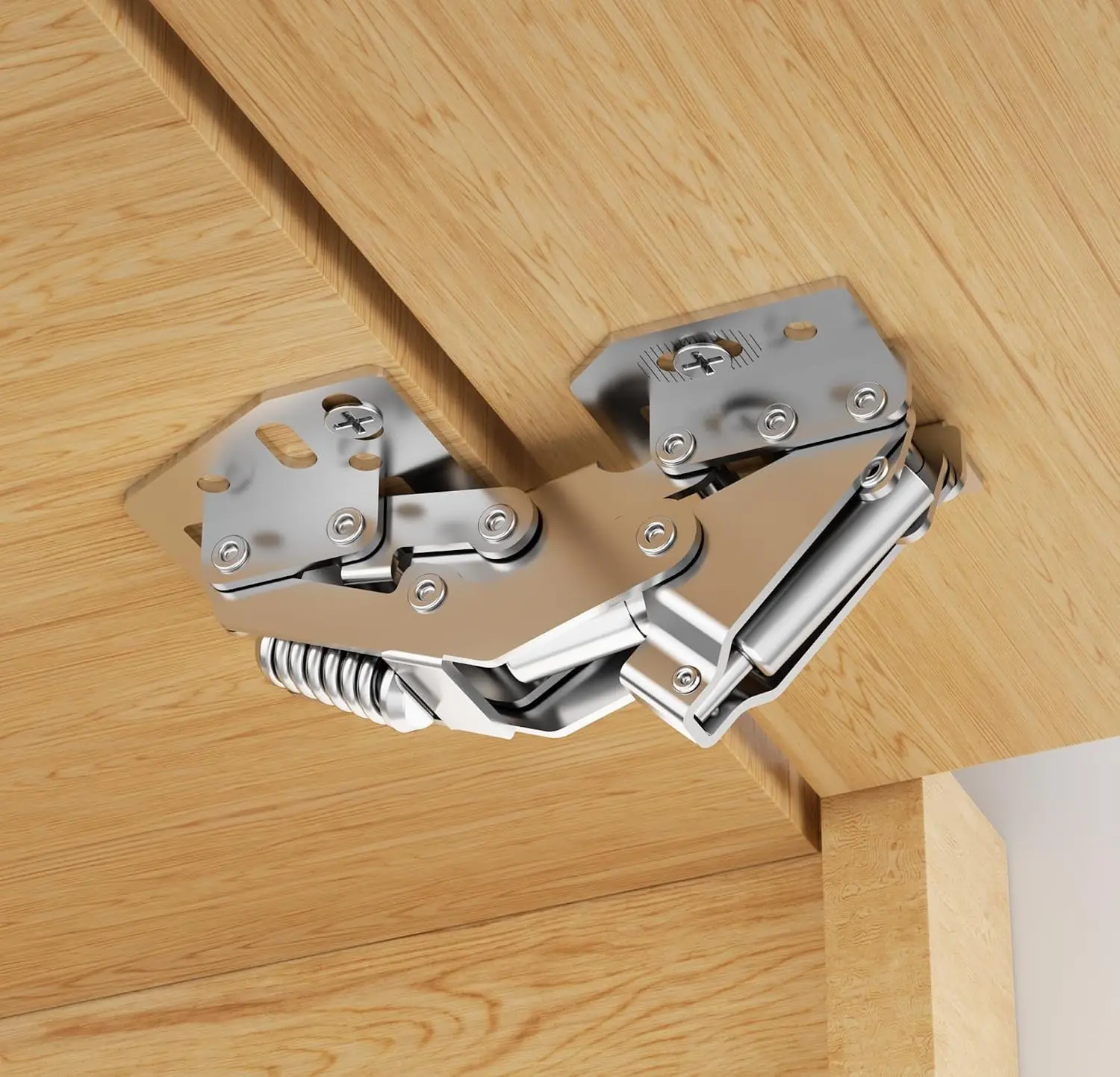 2 Pack 90° RV Cabinet Hinges, Heavy Duty Surface Mount Soft Close Accessories, Face Frame & Frameless, Self Closing, No Pre-Drilled Cup Hole for Cabinets, Camper Van, Trailer, Vehicle-Mounted