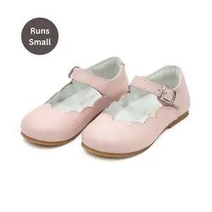 Sonia Scalloped Leather Flat (Toddler Girl)