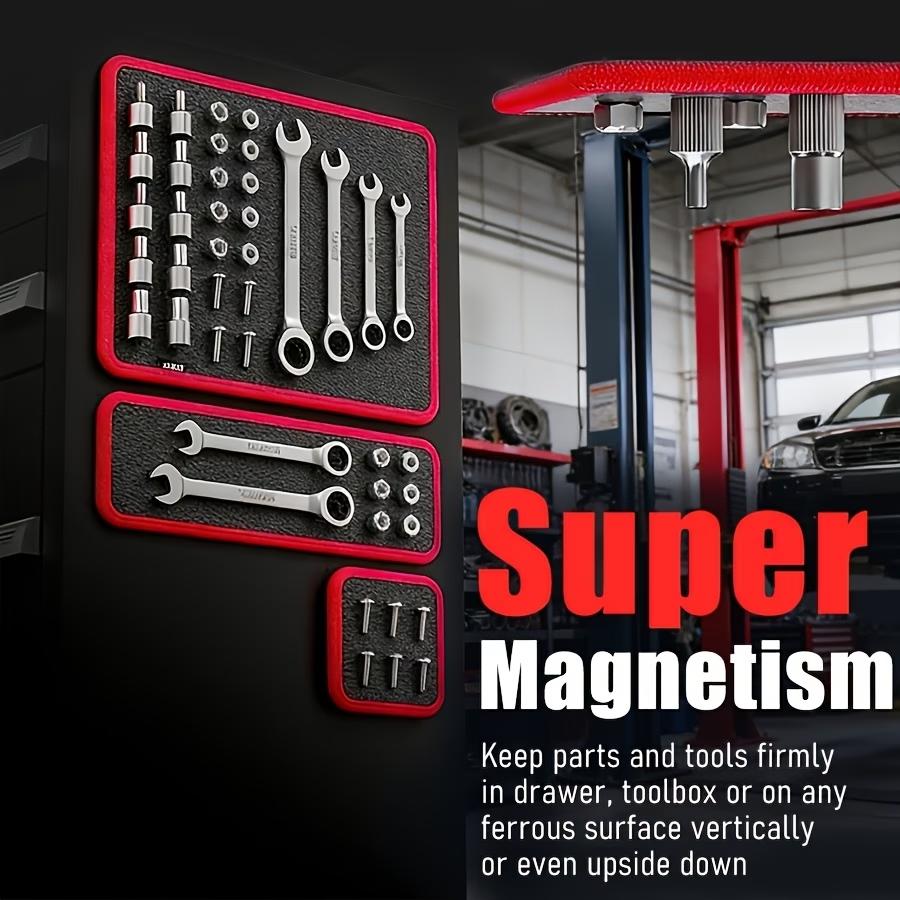 Magnetic Tool Pad Kit - 1/2/3-Piece Options, Anti-Slip Magnetic Suction Design, Flexible Tray for Automotive Repair Tool Picking & Organizing