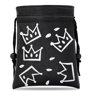 Cheese Crown Style Golf Bag with Drawstring Closure, Portable Durable Faux PU Golf Ball & Tee Pouch, Perfect Gift for Golfers, Golf Accessories