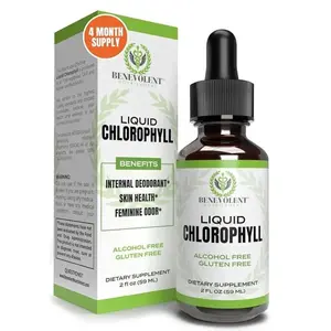 Benevolent Chlorophyll Liquid Drops, 4 Month Supply Liquid Chlorophyll Supplement for Internal Deodorizer & Radiant Skin, Potent Chlorophyll Liquid Extract with Rich Antioxidants, Minty Flavor
