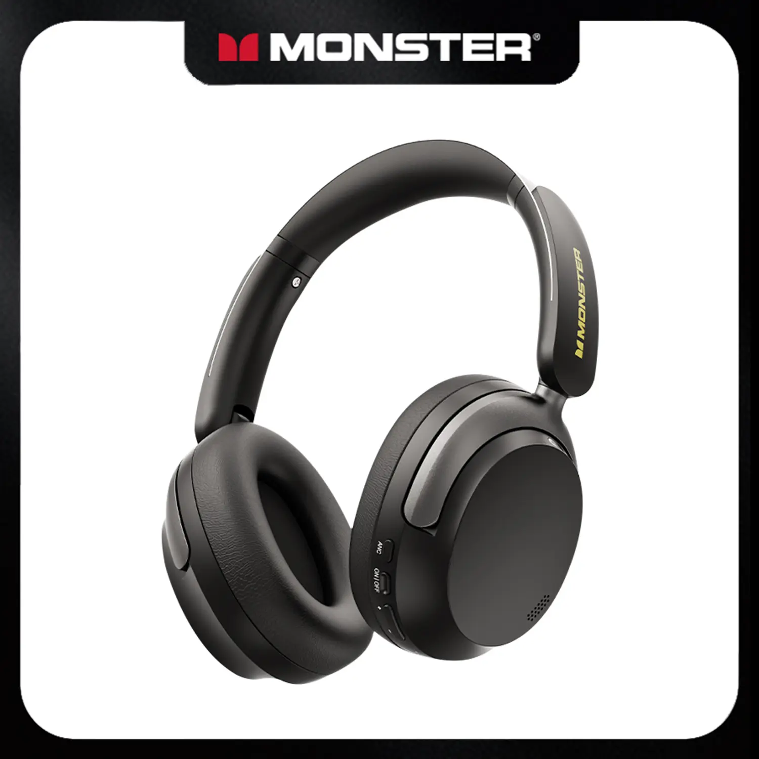 Monster Adjustable Advanced Noise Canceling Over-Ear Audio Headphones, Bluetooth 6.0 Connection, 165H Playtime, 40mm Drivers, 5-Mic ENC, Foldable, Multi-Device Pairing for Gaming & Travel - SummerWins - DealsForYouDays