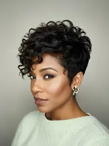 6 Inch Synthetic Wig for Women, Easy to Wear and Maintain, Perfect for Christmas/new Year or Daily Use, Rose Net Cap Design, Synthetic Curly Wigs