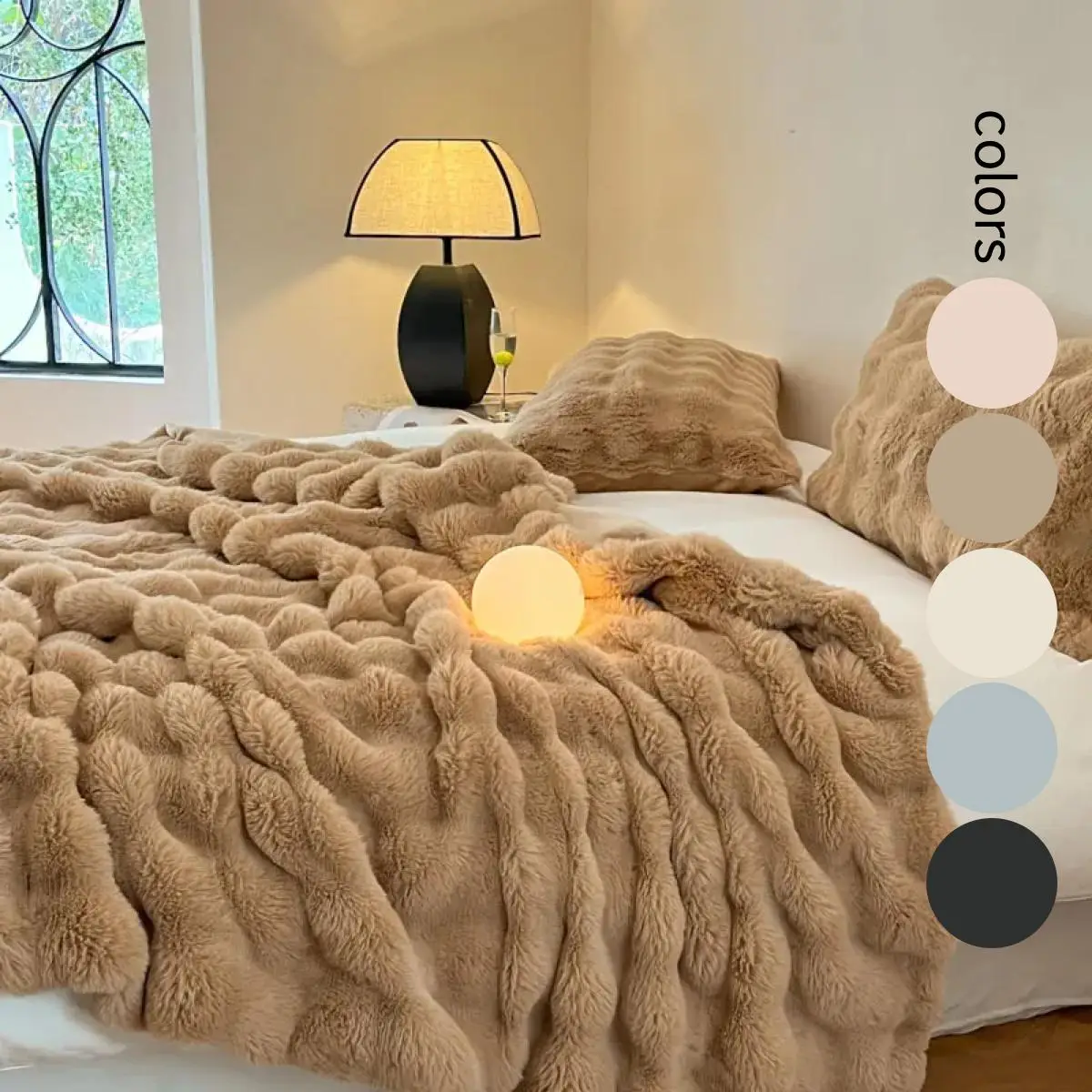 Solid Color Faux Rabbit Fur Blanket, 1 Count Comfy Skin-friendly Warm Throw, Room Accessories, Bedding Supplies for Home Bedroom Living Room Dormitory