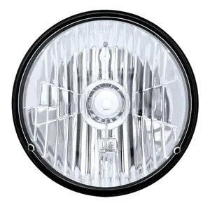 United Pacific Ultralit 7 Inch Crystal Headlight Glass Lens with Sylvania H4/HB2 Bulb DOT/SAE Approved for H6014 & H6024