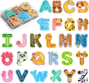 Magnetic Letters for Toddlers, 26 Large Animal Alphabet Magnets, Educational Learning Toys, Fridge Magnetic Letters Set