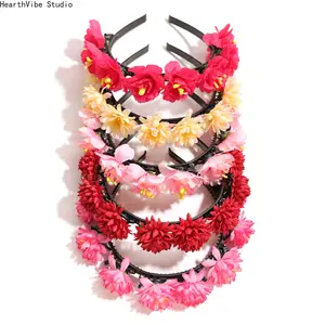 Realistic Silk Flower Hair Clip & Headband — Ethereal, Lifelike Floral Hair Ornament — Sweet, Vintage-Style Flower Headband — Trendy Photo Prop Hair Accessory