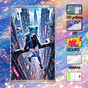 DIY 5D velvet, AB diamonds, fairy dust diamonds, crystal diamonds, blue-haired girl diamond embroidery, Galaxy, diamond painting handmade kit, special craft diamond art kit, wall decoration, gift for family, loved ones, and friends.