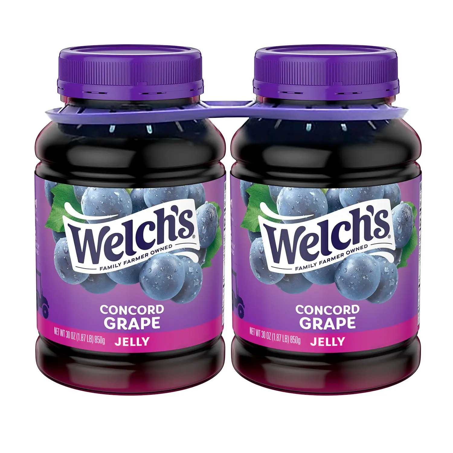 Welch's Concord Grape Jelly, 30 oz Jars, 2-Pack – Classic Fruit Spread for Sandwiches, Breakfast & Baking