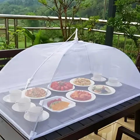 Foldable Food Cover, Mesh Food Cover, Portable Food Shelter, Picnic Supplies, Travel, Outdoor Picnics, BBQs & Parties, Protects from Insects, Lightweight, Washable, Clean, Hygiene