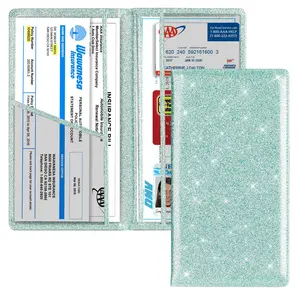 Car Registration & Insurance Card Holder, Vehicle License Document Glove Box Compartment Organizer