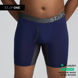 Step One Men's Boxer Brief Fly - Ahoy Sailor, Anti-Chafe, Breathable Bamboo Fabric, UltraGlyde Panels, Hidden Elastic Pouch, Premium Underwear, Athletic Daily wear