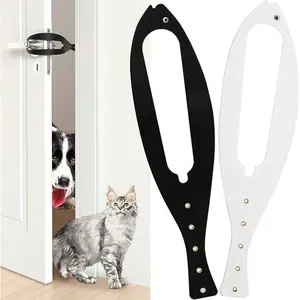 2Pcs Larger Cat Door Alternative Cat Door Holder Latch - 5 Adjustable Sizes Strap 2.5-6" Wide, Fast Latch, Lets Cats in Easily, Keep Dogs Out of Cat Litter Boxes & Food, Easy to Install