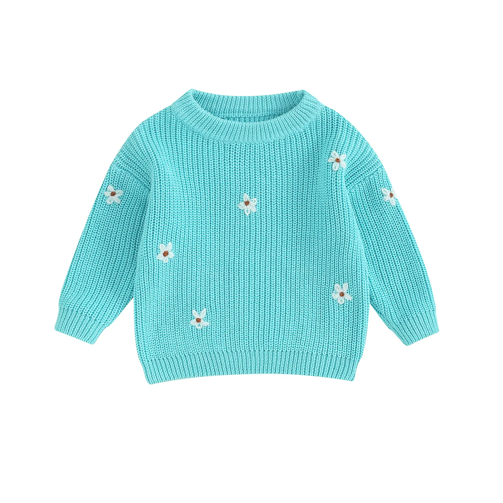 Kids Baby Girl Winter Clothes Cute Flower Sweater Crewneck Pullover Long Sleeve Knit Newborn Infant Sweaters