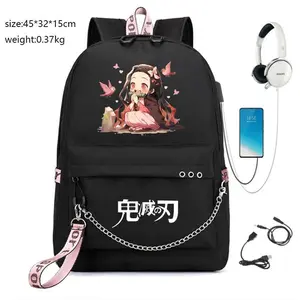 Demon Slayer Campus Oxford High Quality Animation Schoolbag Large Capacity Backpack