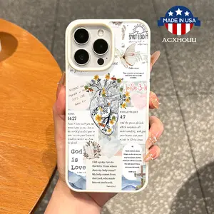 Magnetic TPU Protective Cover for iPhone 11/12/13/14/15/16 Pro Max, MagSafe Ready, Shockproof Anti-Fall Protection, Lightweight Ultra-Thin Aesthetic Bible Verse Collage Case, Essential Tech Accessories