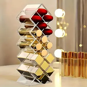 Fish Design Lipstick Organizer Box, Clear Stackable Cosmetic Storage Holder, Holds 16 Lipsticks, Perfect Gift for Valentine's Day