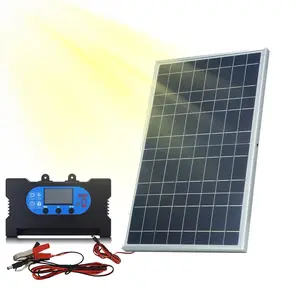 Portable Solar Panel, 20W 18V Solar Charger with Built-in Alligator Clips — Ideal for Camping and Travel