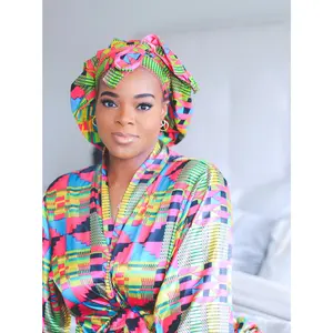 African Print Satin Bonnets
