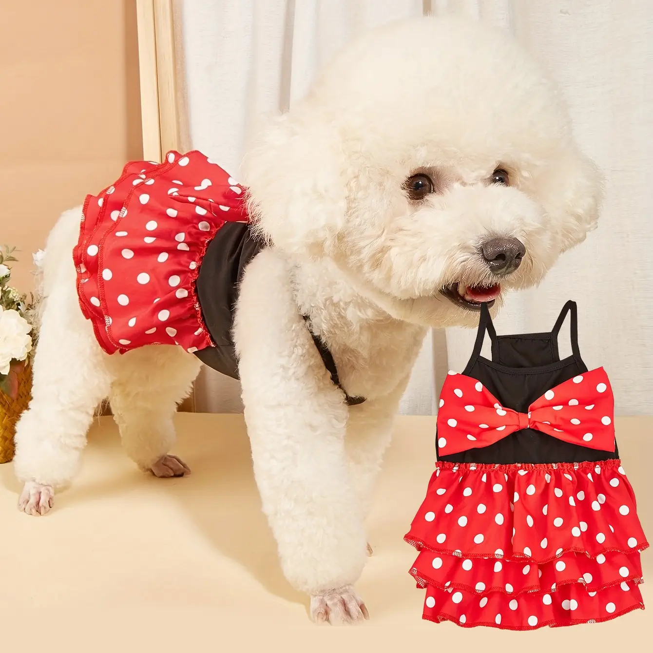 Cute Polka Dot Design Pet Dress, Pet Dress for Small Medium Dogs Puppy, Summer Princess Pet Dresses Tutu Skirt Apparel for Chihuahua Yorkies Poodle, Puppy Clothes, Pet Supplies