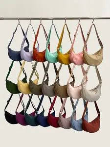 Women's Fashion Casual Crossbody Bag, Dumpling Shape Lightweight Nylon Material, Minimalist Multi-Functional Design, Adjustable Strap, All Seasons Use, Crossbody Shoulder Bag
