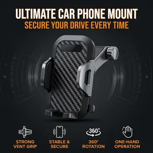 Car Phone Mount, Universal Car Phone Holder for Dashboard Windshield Air Vent