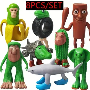 8pcs Italian Brainrot Toys Tralalero Tralala Action Figure 2.5in Funny Animals Unique  Decorations Gifts for Fans Office Room Figurine Decor Viral Humor Personality Desk Accessories Internet Display Pieces
