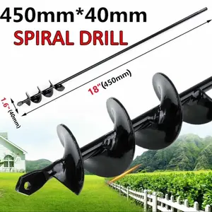 18" Planting Auger Spiral Hole Drill Bit Garden Yard  Bulb Earth Planter Tool