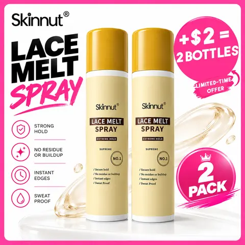 skinnut Lace Melting Spray - Invisible Lace Wig Liquid, Flawless Seamless Hairline, Mild Skin-Friendly Formula, Long-Lasting Waterproof Hold, Fast-Drying No White Residue, 150ml Each