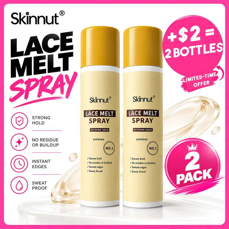 skinnut Lace Melting Spray - Invisible Lace Wig Liquid, Flawless Seamless Hairline, Mild Skin-Friendly Formula, Long-Lasting Waterproof Hold, Fast-Drying No White Residue, 150ml Each