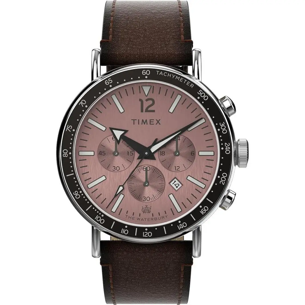 Timex Waterbury 43mm Brown Mens Watch TW2W47300