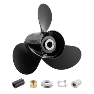 VEVOR Outboard Propeller, Upgrade OEM Aluminum Outboard Motor Accessories, 15 Spline Tooth, 3-Blade RH Rotation, Fits Mercury 40-140 HP Engines, 4-1/4" Gearcase, OEM Part No. 48-77346A45