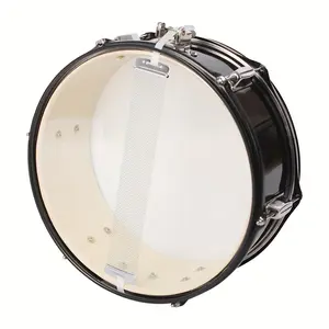 14"x5.5" Professional Marching Snare Drum Set with Drumsticks, Strap & Wrench - Heavy-Duty Metal Shell, Black Finish, White Head & Black Hardware - Compact Drum Kit for Marching Band, Drum Corps, Home Practice - Ideal Gift for Musicians - Durable & Porta