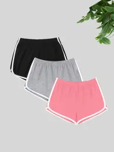 Spring Summer Classic Essential Versatile Casual Gym Elastic Shorts Set, 3-Piece Comfortable Athletic Wear for Women & Men, Sports Shorts Set