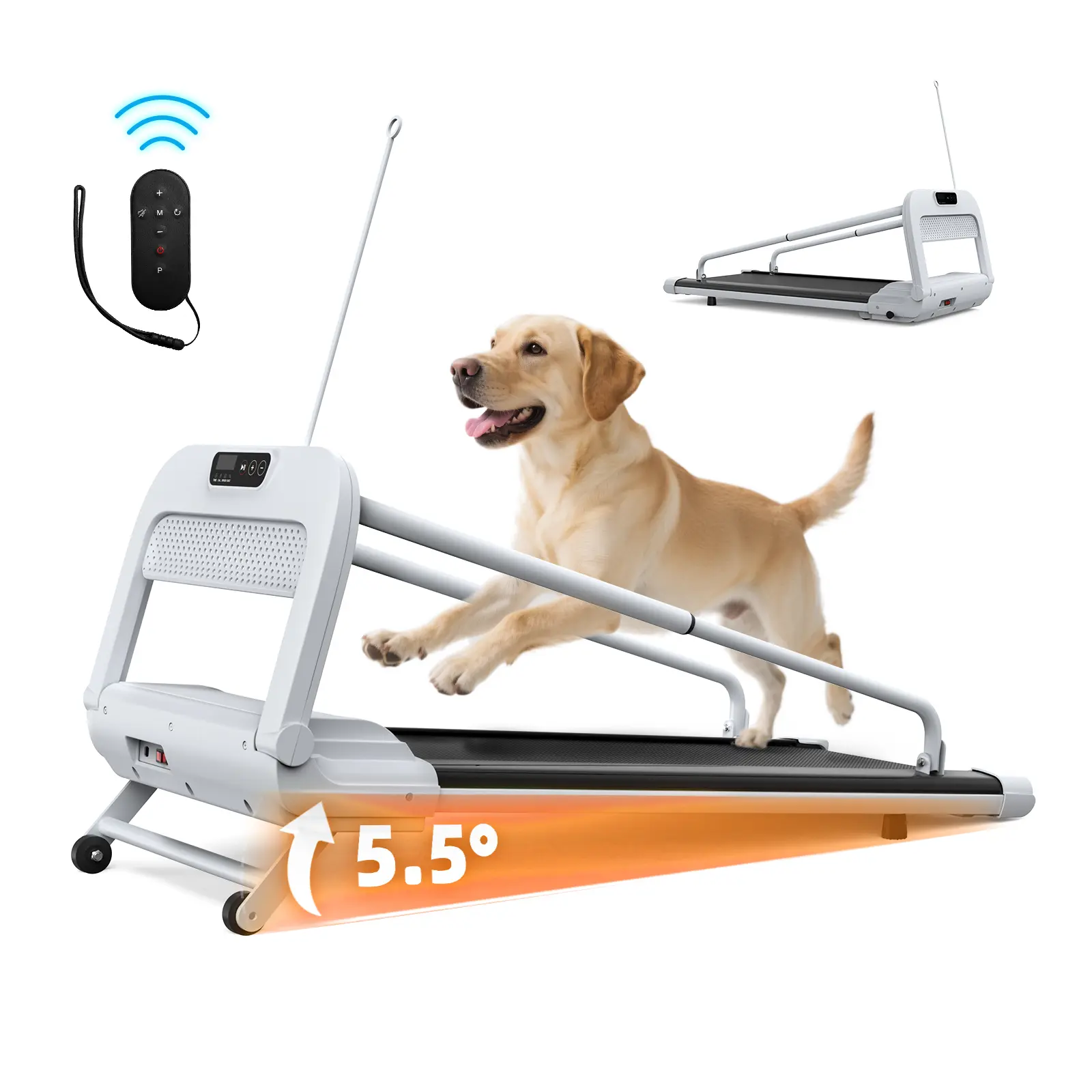 LIVIVOX Dog Exerciser for Large Breeds, Vet-Recommended Foldable Walking Training Tool for Cardio at Home & Puppy Training, 2.5HP Motor with Remote Control, 5-Layer Belt for Joint Health, 265 lbs Capacity, Home Workouts, Portable Treadmill, 265Lbs, Remote