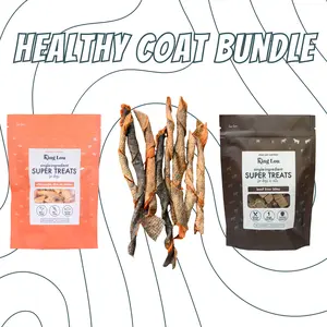 NEW Skin & Coat Health Treats Bundle 3 Pack, 100% USA, Human-Grade Single Ingredient Treats for Dogs and Cats
