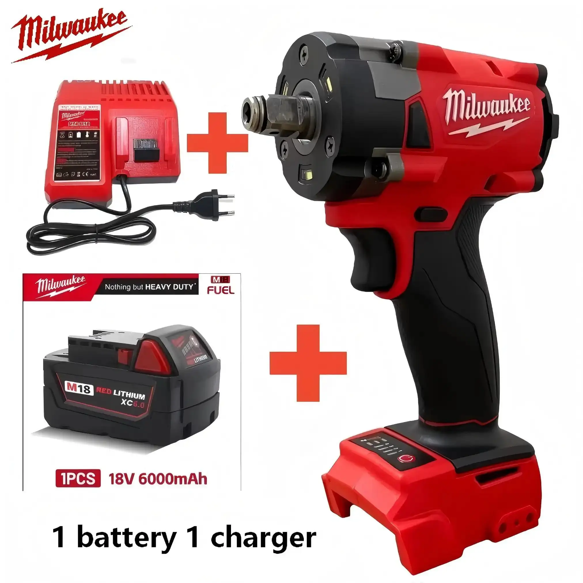 Milwaukee M18 3/8 Impact Wrench Kit with 6.0Ah Battery & Charger - 18V Cordless Brushless Wrench for Car Maintenance, Home & Workshop Use, a versatile tool for multiple uses