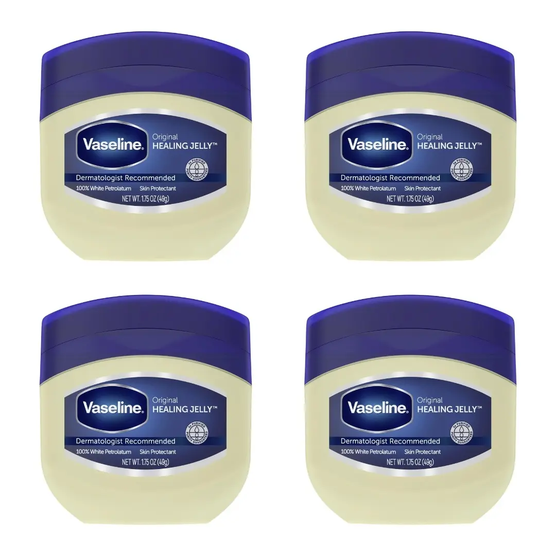 Vaseline 100% Pure Petroleum Jelly Original Unscented Moisturizer - Hydrate, Support Skin Repair, Eczema Relief for Sensitive Skin - 1.75 oz (Pack of 4)