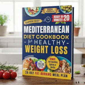 Super-Fast Mediterranean Cookbook: A 28-Day Food Plan with Quick, Easy Recipes for Everyday Cooking, Balanced Meals & Daily Energy