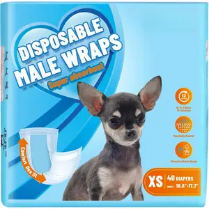Male  Wrap, Disposable  Diapers, 40 Count, XS ( 10.6"-16.6"), Wetness , Ultra Protection, Leak Proof, Super Absorbent, Soft