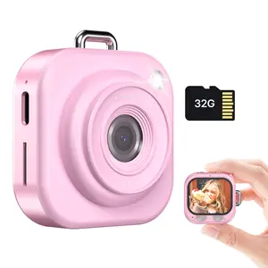 W&O 【Thanksgiving】Mini Keychain Digital Camera,Pocket-Size Cameras Gifts,2.5K HD Digital Video Cameras Toddler for Travel, Concerts,Portable Toy 3-10 Ages Kids, Girls & Boys Instant Party, ,32GB TF Card Rechargeable Wireless