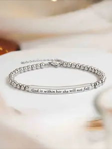 Simple Bend Tube Letter Beaded Bracelet, Fashion Casual Unisex Daily Wear, Versatile Personalized Handmade Jewelry Gift