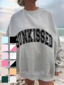 Sunkissed Collegiate Embroider Oversized Crewneck Sweatshirt
