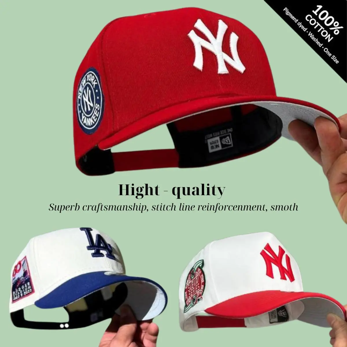 New Era MLB LA Dodgers x NY Yankees Premium Baseball Hat – 9FIFTY 59FIFTY Adjustable Snapback Cap, Flat Visor Design, Embroidered Team Graphics, Comfortable Unisex Everyday Wear, Urban Hip Hop Streetwear, TikTok USA Favorite 2026