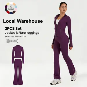 GLOWMODE 2PCS Slim-It BBL Jacket and 31" Flare Leggings Daily Set