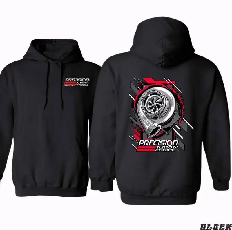 Men's Turbo Engine Graphic Hoodie - Menswear Tops, Long Sleeve Pullover, Casual High-Boost Automotive Streetwear for Car Enthusiasts, Unisex Fit, Sweatshirts, Bold Engine Graphic, Bold Turbo Print, Fitted, Turbo Graphic