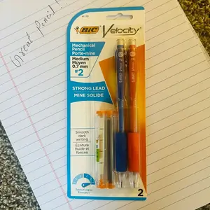 BIC Velocity Original Mechanical Pencil - Medium Point (0.7mm) - Smooth Dark Writing - 2-Count